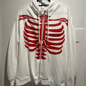 SHEIN Red Skeleton Hoodie